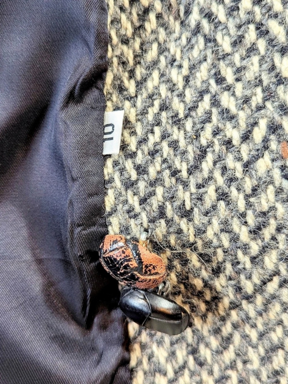 Forecaster of Boston Vintage Tweed Pea Coat Gray Double Breasted Women's Size 10 - Picture 8 of 12